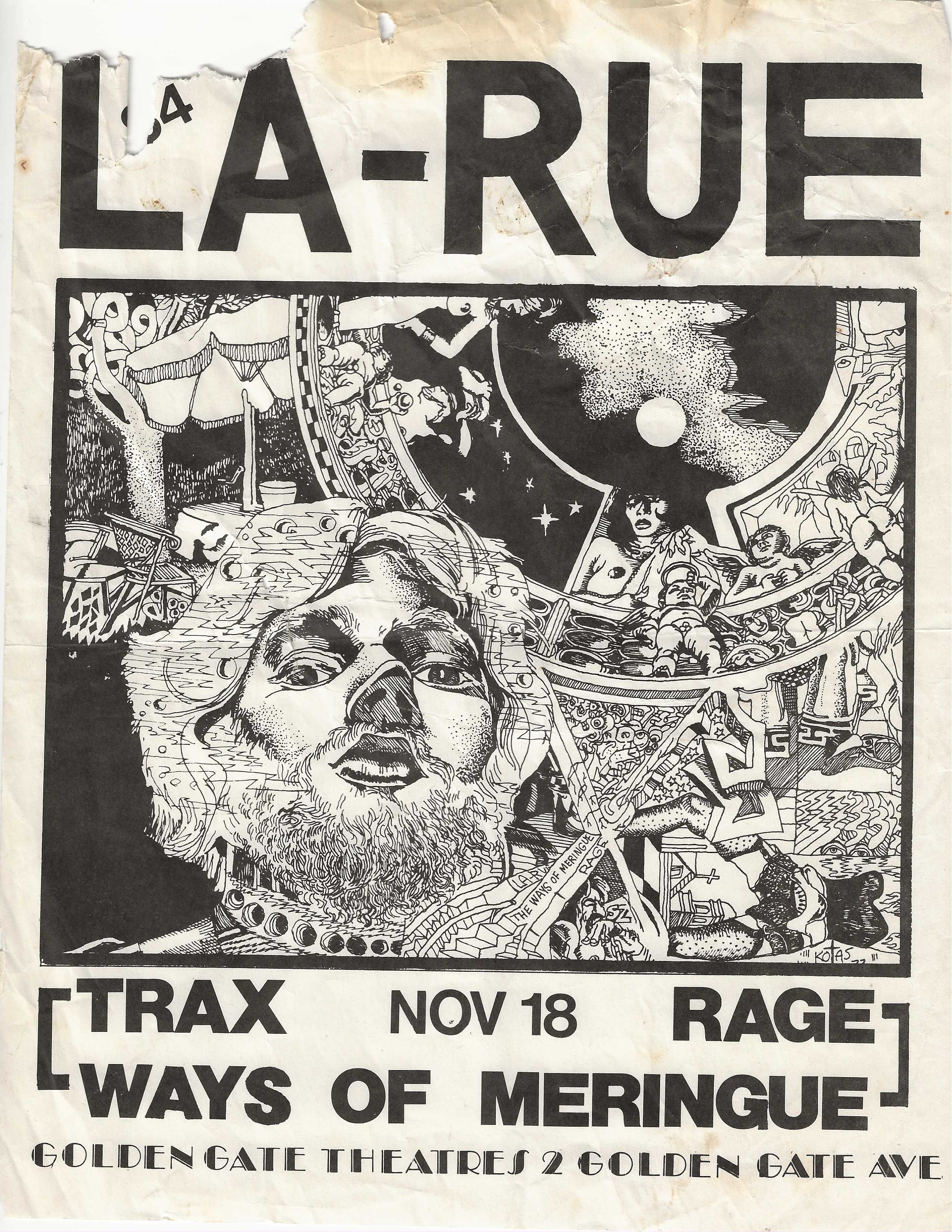 LaRue concert poster from Golden Gate Theater